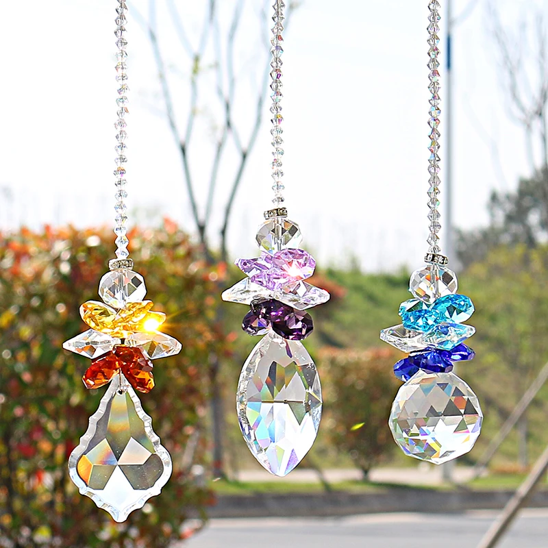 

H&D Hanging Crystal Glass Angel Suncatcher Rainbow Maker Protection Gift Guardian Angel Ornament Home Garden Decor,Set of 3