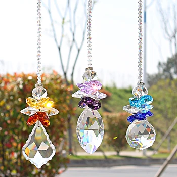 

H&D Hanging Crystal Glass Angel Suncatcher Rainbow Maker Protection Gift Guardian Angel Ornament Home Garden Decor,Set of 3