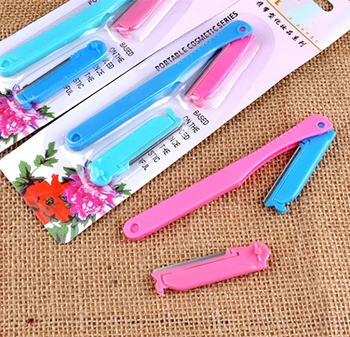 

1 PCS Folding Eyebrow Trimmer Stainless Steel Eyebrow Razor Portable Eyebrow Shaver Face Hair Remover Razor Shaver Blade Tool