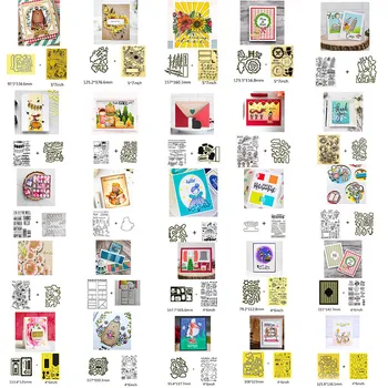 

Animals Flowers Words Metal Cutting Dies &Coordinating Stamps For Scrapbooking Craft Die Cut Card Making Embossing Stencil