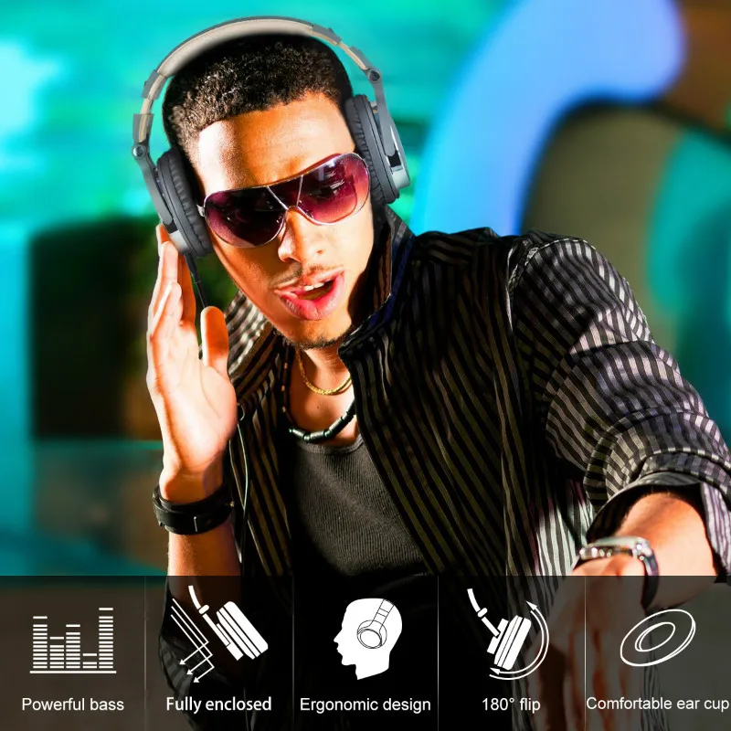 Oneodio Проводные DJ наушники, стерео игровая гарнитура с микрофоном для телефона, профессиональная студия, монитор, наушники, адаптер