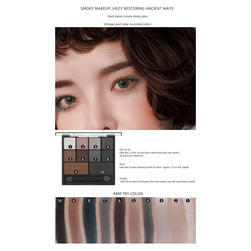 Полноматовые 10 теней для век Pan Pumpkin Smoky Eye Shadow Nude Eye Shadow Nak-ed Makeup Eye Shadow Powde Shadow