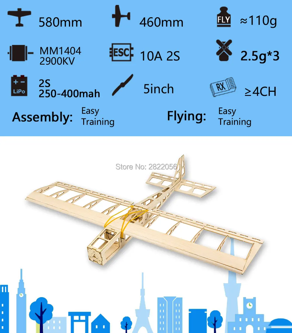 2019 nova escala rc balsawood avião laser-corte