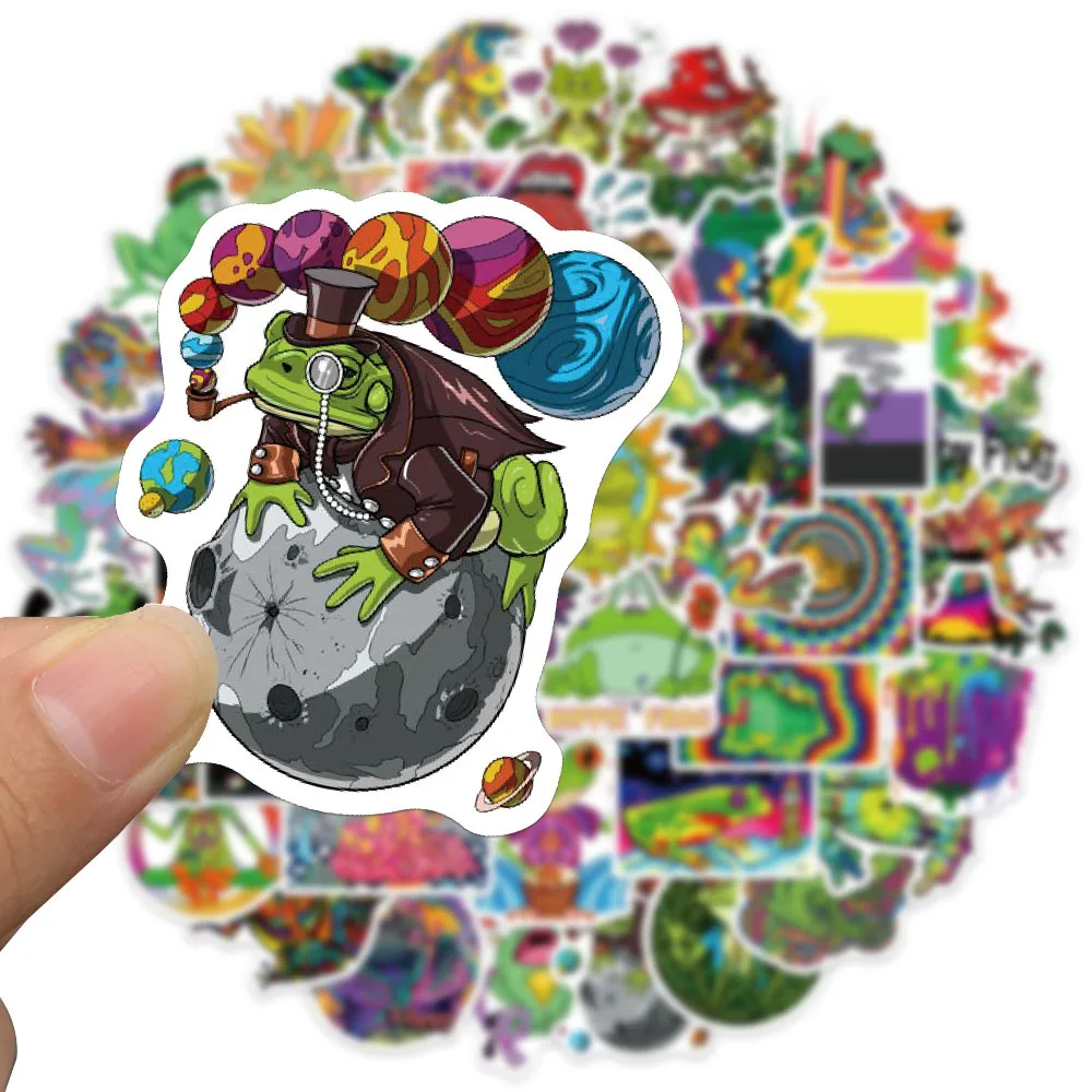 

10/30/50PCS Psychedelic Hippie Frog Stickers Aesthetic DIY Laptop Water Bottle Scrapbooking Phone Waterproof Cool Stickers Decal