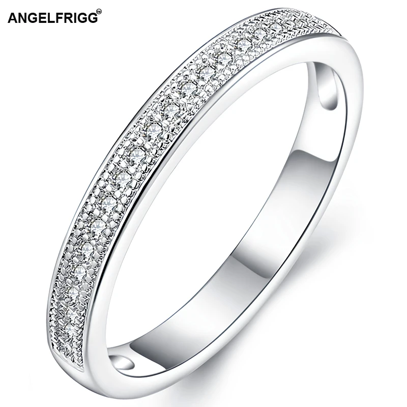 ANGELFRIGG Горячие Простой серебристый цвет палец кольца для женщин кольцо для помолвки модные ювелирные изделия подарок
