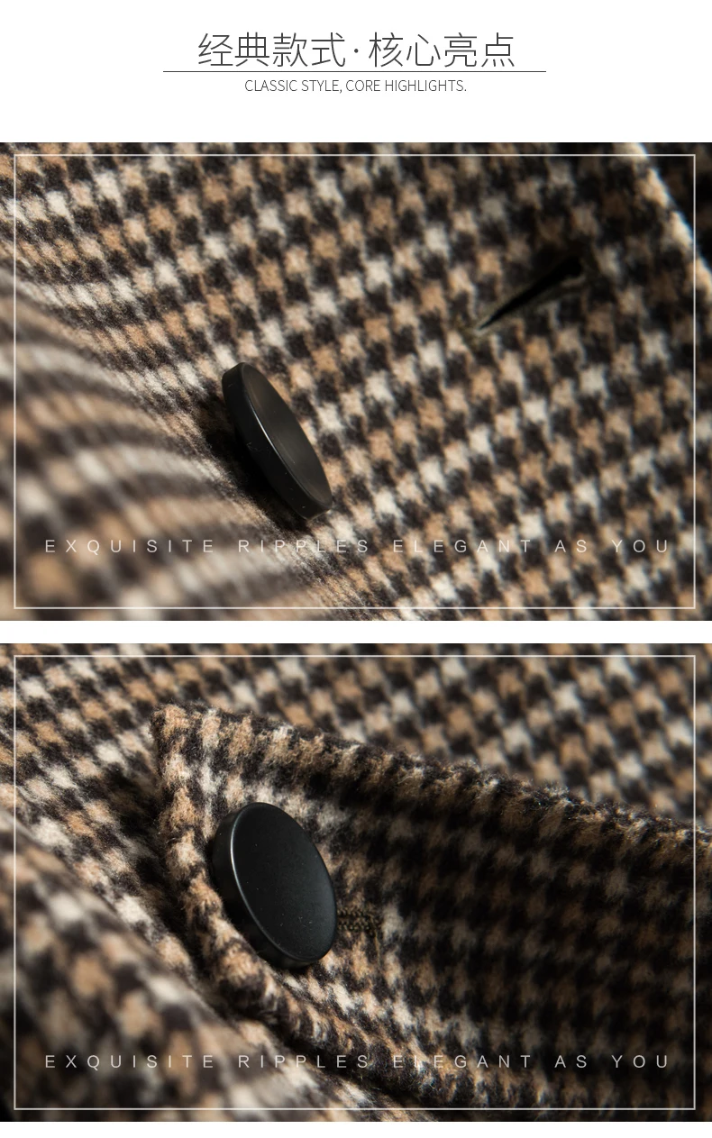 casual modish plaid soft long wool winter coat women korean style fashion womens coats ladies tops female clothes fall