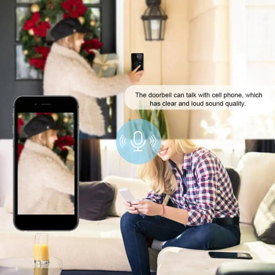Беспроводной непромокаемый смарт видеодомофон с дистанционным управлением
