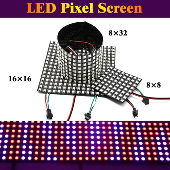 

Led Digital Panel Matrix Flexible Screen WS2812B 5050 RGB Programmed Individually Addressable Pixels led 8*8 16*16 8*32 DC5V