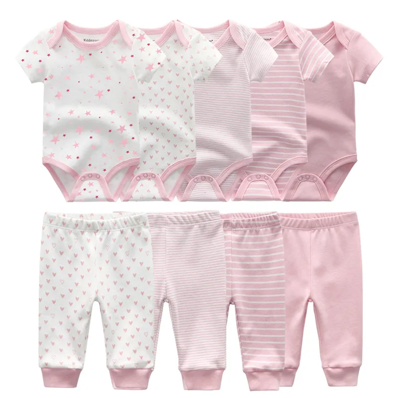 

2022 Solid Bodysuits+Pants Clothing Sets Baby Girl Clothes Unisex Newborn Baby Boy Clothes Girls Baby Cotton 0-12M Roupa de bebe