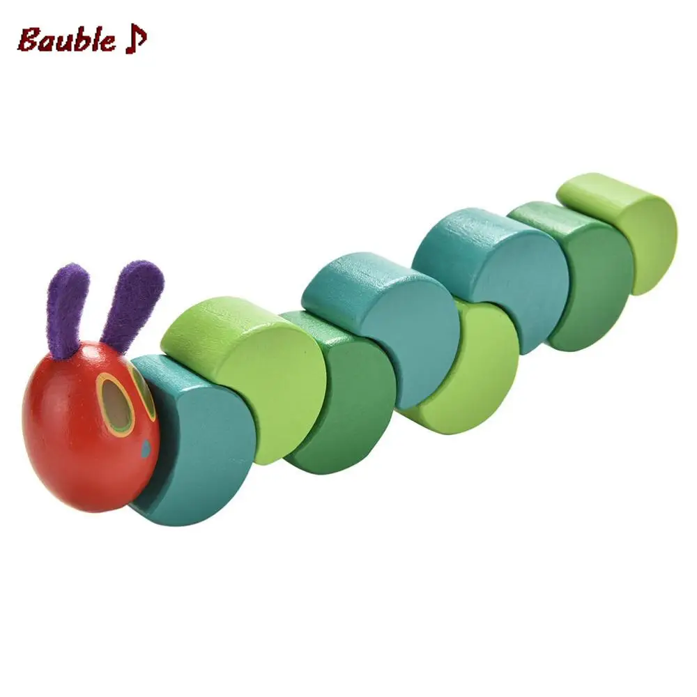 Creative gift Children Toys Cute Insects Twist the Very Hungry Caterpillars Wooden Blocks Baby Fingers Flexible Blocks
