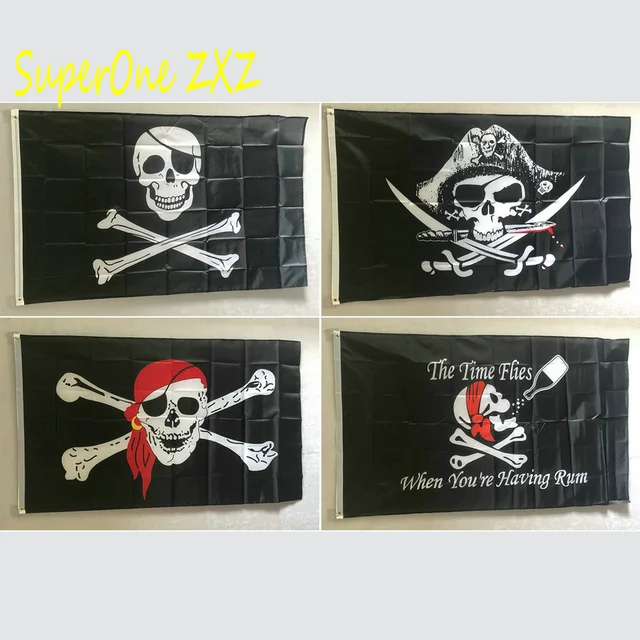 Pirates Skull Flag Banner Movie Cartoon Home Decoration Hanging Flag  90x150cm - AliExpress