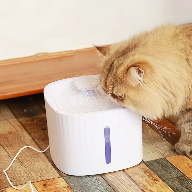 Pet Drinking Fountain 3L LED Luminous Visible USB Cable Automatic Smart Water Dispenser for Cats Feeder Supplies | - Цена: US $20.40