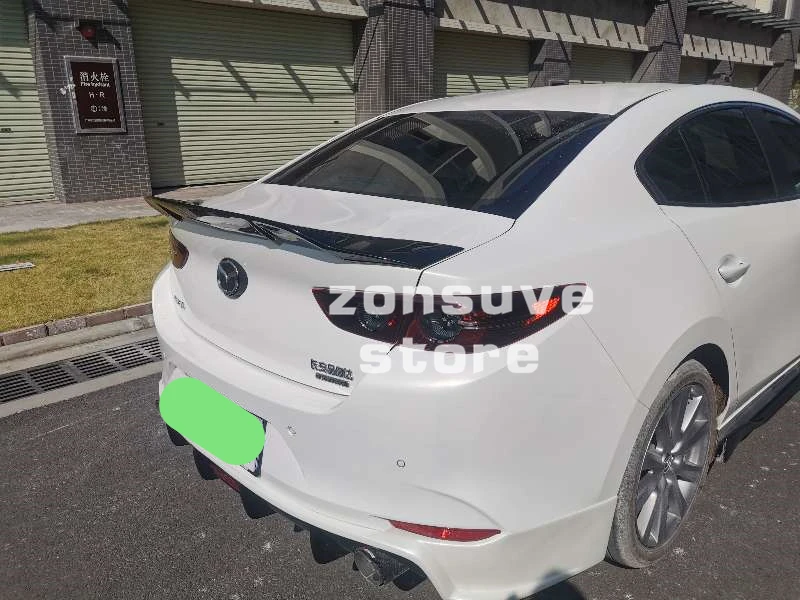 Используется для нового Mazda 3 спойлер год глянцевое углеродное волокно/FRP заднее крыло R стиль спойлер, аксессуары