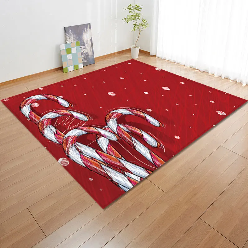 Fashion 3D Christmas party Area Rugs Xmas Garland Tree Snowman Elk printing Carpets for Living room bedroom new Year decoration