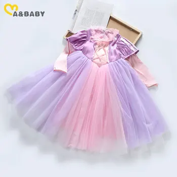 

Ma&Baby 3-9Y Kid Girls Lace Tulle Party Dress Long Sleeve Bow Tutu Dresses For Girls Birthday Children Dress