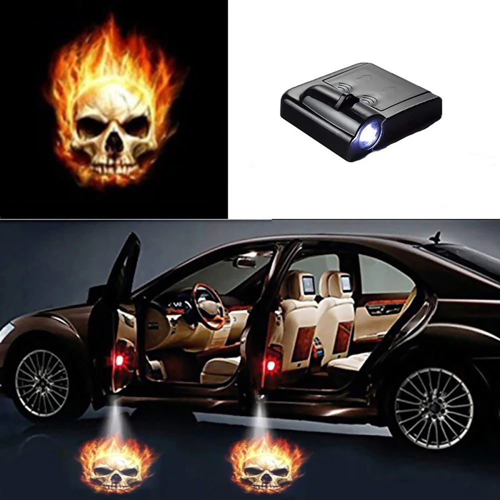 Universal Wireless LED Shadow Projector Courtesy Step Lights Welcome Lights Cars Door Shadow Light Laser Emblem Lamps Kit - Испускаемый цвет: 02