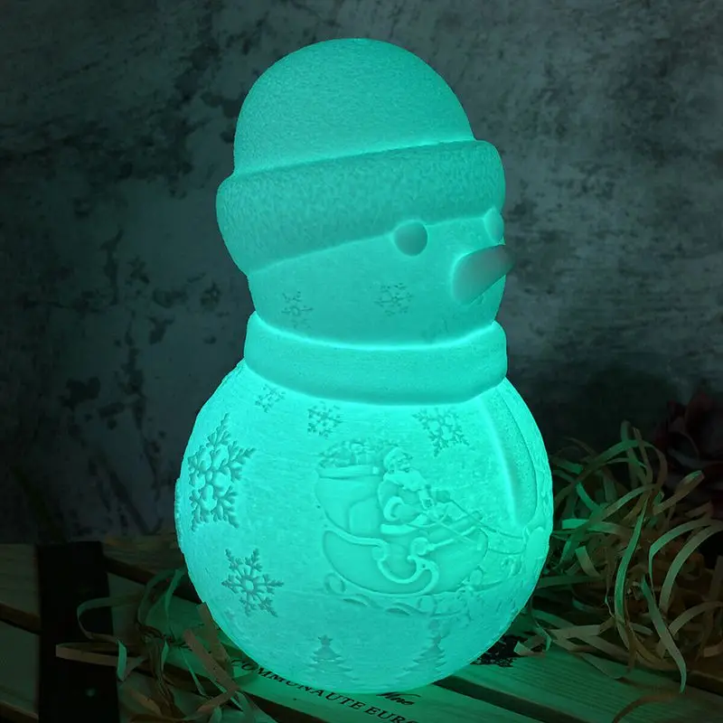

3D LED Snowman Light Remote Control 16 Color Household Snowman Night Light Decoration Light Star light Christmas