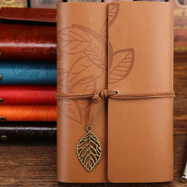 

Vintage Travelers Notebook Diary Notepad PU Leather Spiral Literature Note Book Paper Journal Planners School Stationery Gift