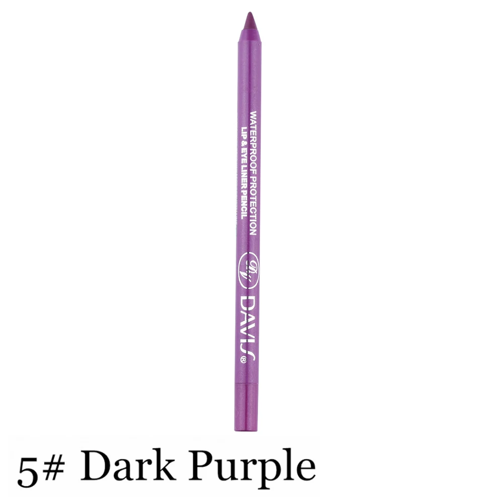 Dark Purple 1 шт. карандаш для подводки глаз цветной пигмент стойкий водонепроницаемый белый цвет профессиональный карандаш для подводки глаз косметика инструменты для макияжа - Цвет: Dark Purple