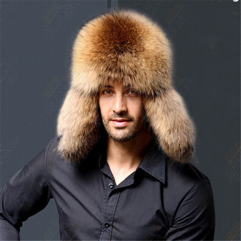 True color Модная зимняя теплая шапка унисекс из искусственной кожи с мехом, шапка-бомбер, русская Мужская и женская модная теплая шапка - Цвет: True color