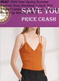 DEAT 2019 new spring sqaure collar sleeveless knitting pullover slim short high waist top female tank WK69001l