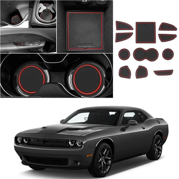 

Fit for Dodge Challenger 2015-2019 Car Interior Accessories Rubber Coaster Cup Holders Non-slip mats 11pcs