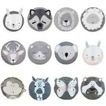 Детская игра ползающий коврик для новорожденных мультфильм животных хлопок одеяло Круглый Пол ковры для Детская комната Декор