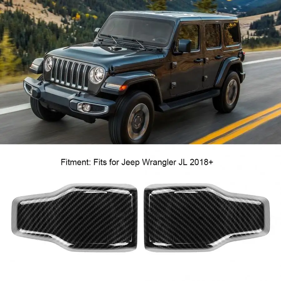 Углеродное волокно стильные задние петли для дверей и окон Накладка подходит для Jeep Wrangler JL+ Автомобильные Наклейки Аксессуары для салона автомобиля