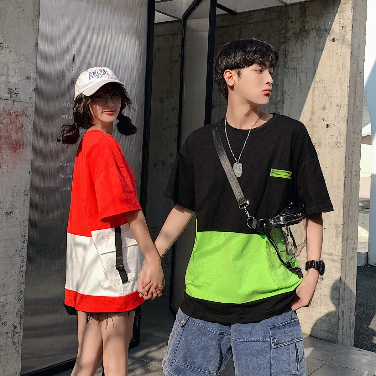 2021 new summer couples loose Korean version short sleeves couples