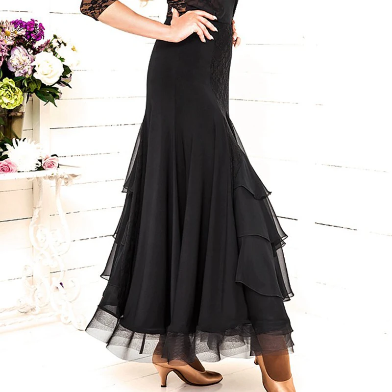 Skirt Бальная юбка, свинг, рыбья кость, юбка, подол, современная одежда для практики, латинское платье Танго, Фламенго, юбка, юбка для выступления танцев, BI164 - Цвет: Skirt