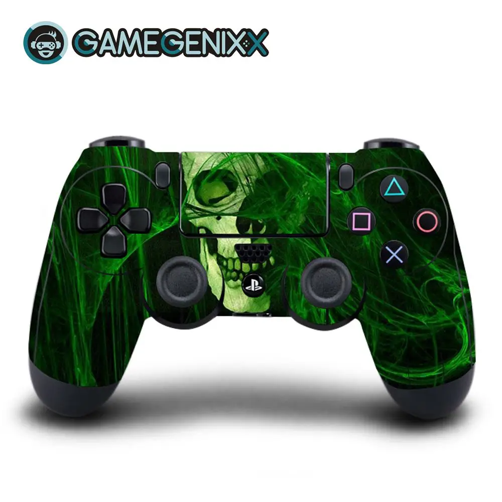 Custom Skull GAMEGENIXX виток винилопласта с наклейкой для Playstation PS4 контроллер Daulshock 4-пламя - Цвет: Custom Skull