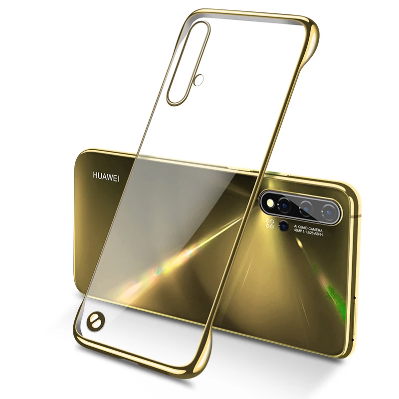 Для huawei P30 lite P20 Pro mate 20 Honor 20 Pro Nova 5 5i Pro защитная задняя панель HD жесткий прозрачный безрамочный жесткий чехол из поликарбоната - Цвет: Золотой