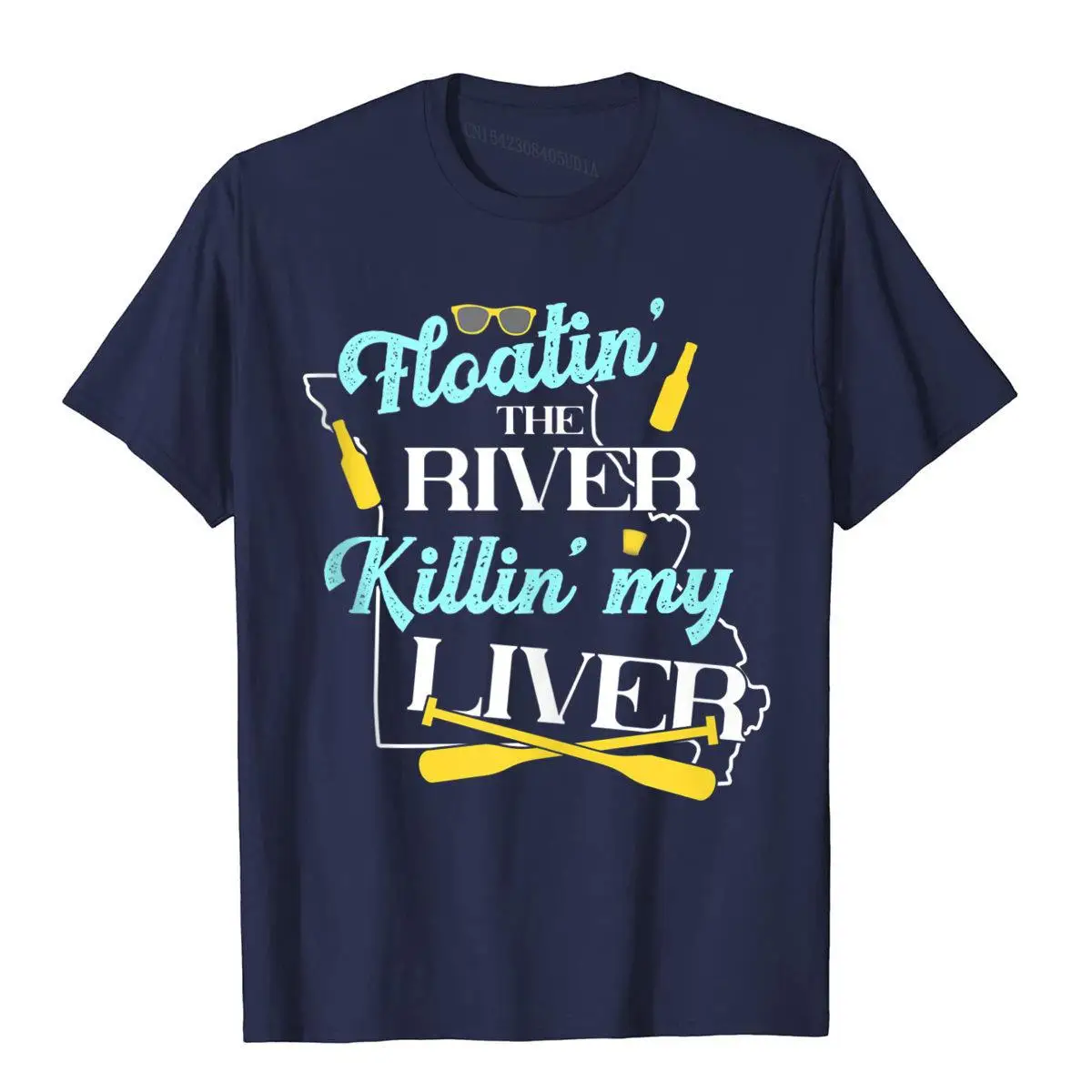 Missouri Float Trip Floatin' The River Killin' My Liver Tank Top__B8170navy