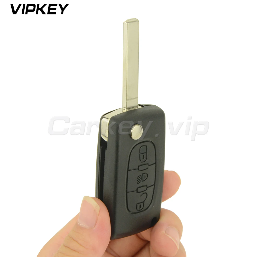 

Remotekey CE0536 Flip remote car key middle light 3 button for Peugeot for Citroen 433 mhz ID46 - PCF7961 VA2