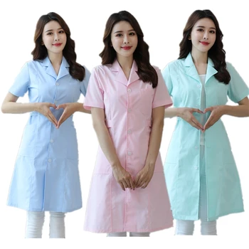 

Summer Medical Uniforms Hospital Dental Clinic Nurse Clothes Short&Long Sleeve Beauty Salo Pharmacy Scrub Lab Coat Robes