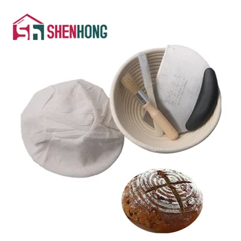

SHENHONG Round Rattan Fermentation Basket Dough Bread Baskets Banneton Brotform Country Proofing Proving French Baguette Mold