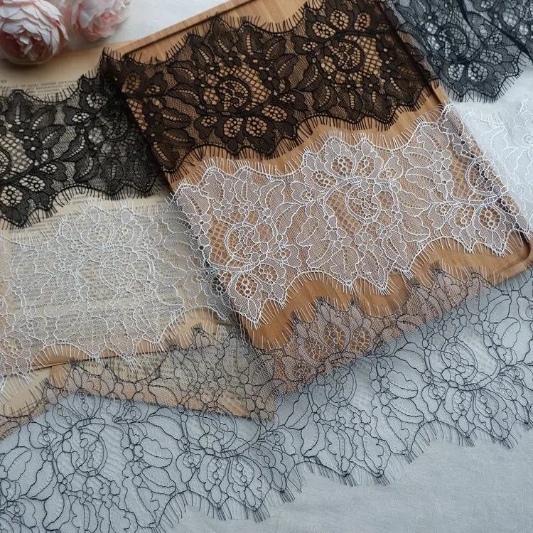 

6Meters/lot Delicate Eyelash Lace Fabric Diy Dress Wedding Veil Decorative Trim Sexy Lingerie Lace RS2599