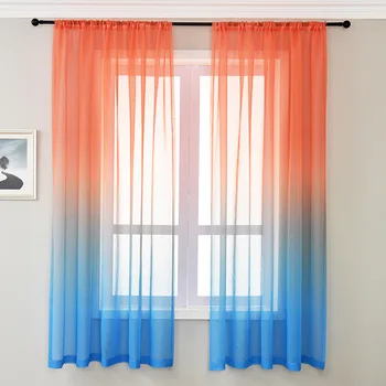 

Ombre Curtain Drape Privacy Kitchen Cafe Reversible Tulle Living Room Romantic Voile Panel Light Filtering Bedroom Window