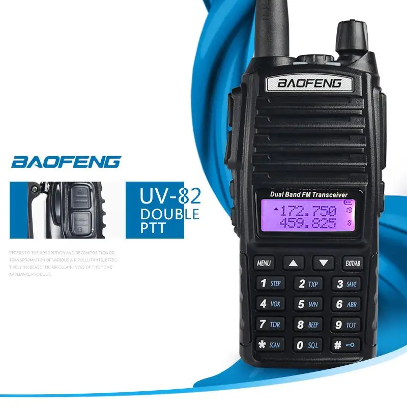 

2 PCS Baofeng UV-82 UV82 UV 82 Portable Walkie Talkie Two Way Ham VHF UHF Radio Station Transceiver Boafeng Woki Toki Amateur