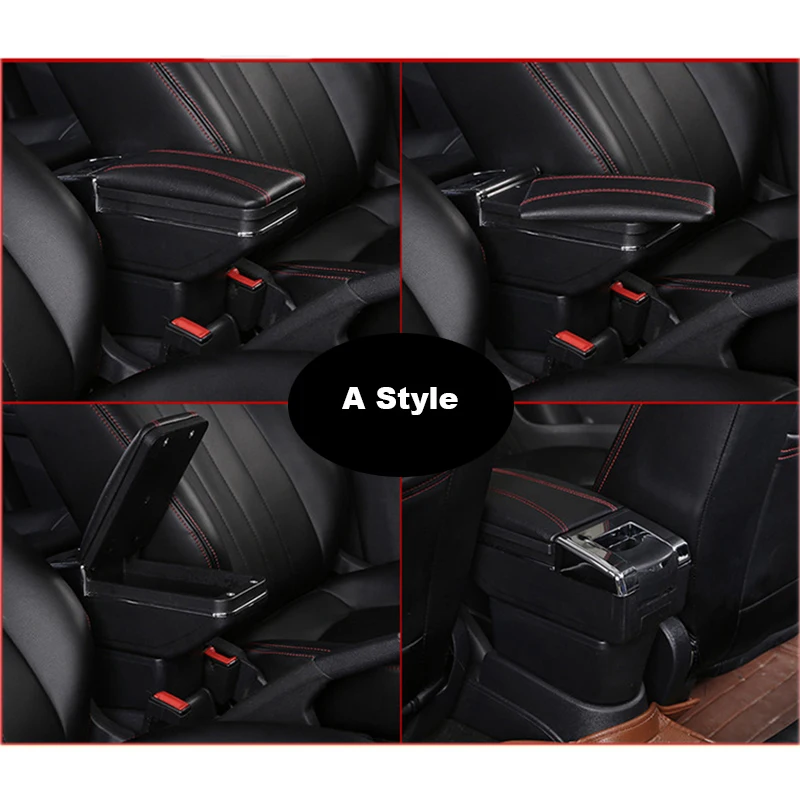 Billige Armlehne box Für Renault Logan Doppel schicht zentralen Speicher inhalt Lagerung box mit Aschenbecher Tasse halter zubehör Russische version