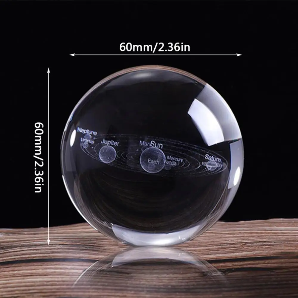 3D солнечная система хрустальный шар планеты стеклянный шар с лазерной гравировкой Глобус Миниатюрная модель домашний декор Астрономия подарок орнамент