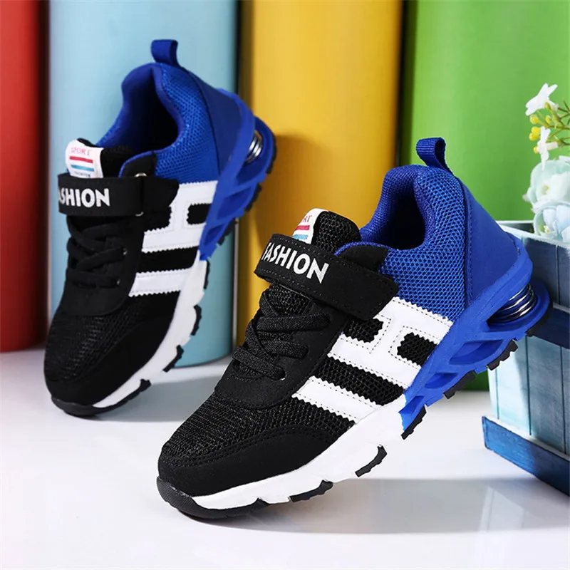 Cena Nowy projekt dla dzieci buty sportowe chłopcy dziewczęta wiosna tłumienia podeszwa Slip Patchwork oddychające Sneakers dziecko buty do biegania