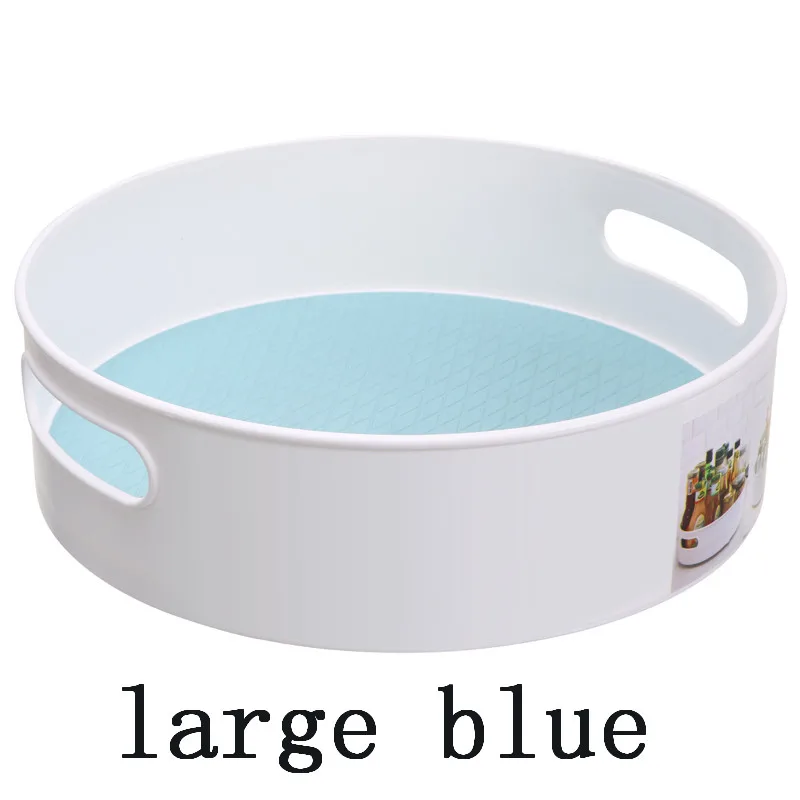 Blue Large Многофункциональный Противоскользящий роликовый поддон для хранения косметики, органайзер для еды, кухонный органайзер для приправ, домашние лотки, декоративные - Цвет: Blue Large