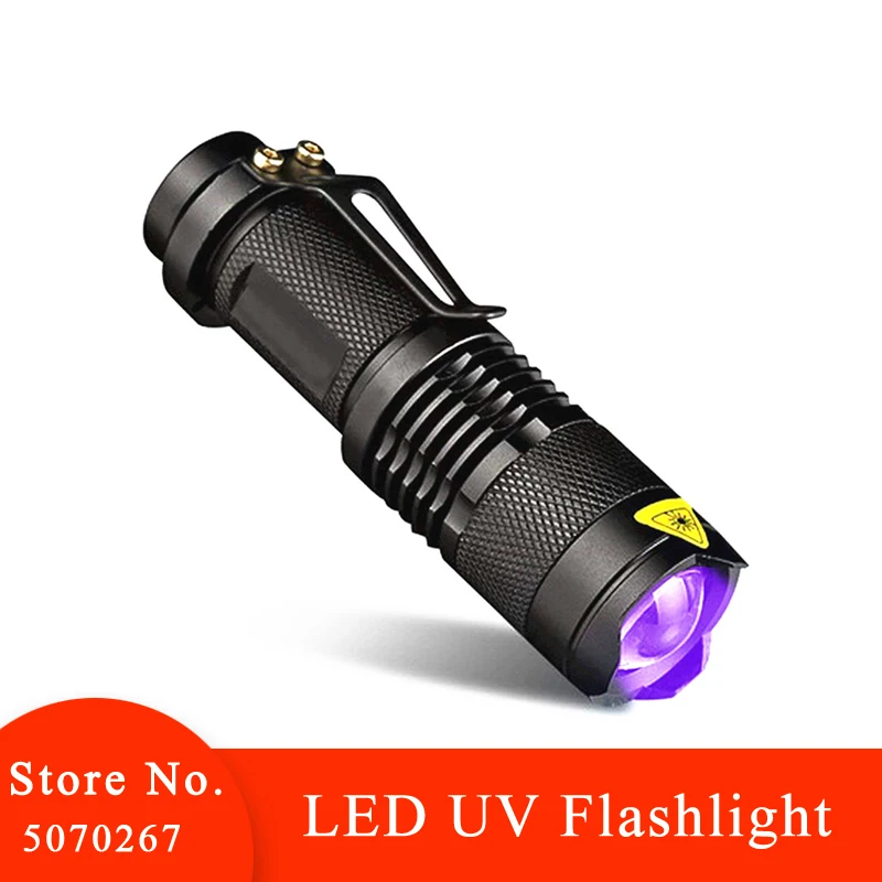 

Elementchoice LED UV Flashlight Ultraviolet Torch with Zoom Function Mini UV Black Light Pet Urine Stains Detector Outdoor Tools