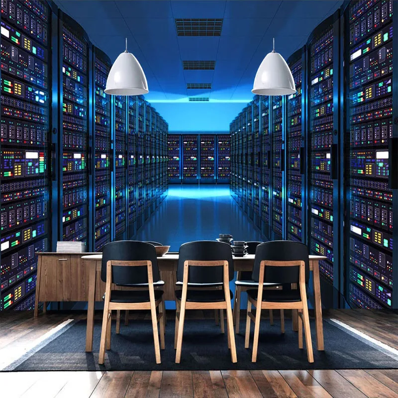 

Custom Photo Wallpaper 3D Stereoscopic Blue Technology Exhibition Board Background Large Mural Office Study Room Decor Wallpaper