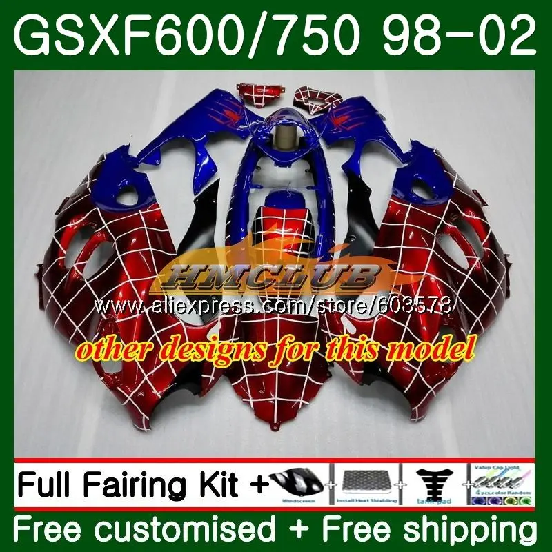 Корпус для Suzuki Katana GSXF 600 750 GSXF600 98 99 00 01 02 Красный Пламя 2CL. 124 GSX600F GSXF750 1998 1999 2000 2001 2002 обтекатель