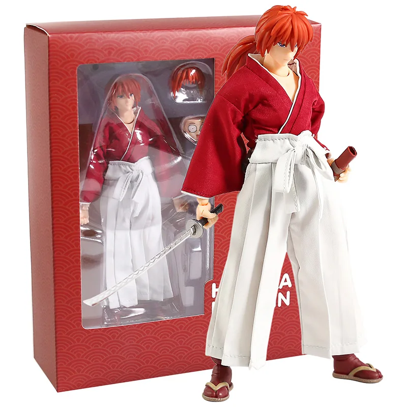Dasin GT Модель 6 дюймов Rurouni Kenshin Himura Kenshin ПВХ фигурка Коллекционная модель игрушки(настоящая одежда - Цвет: Красный
