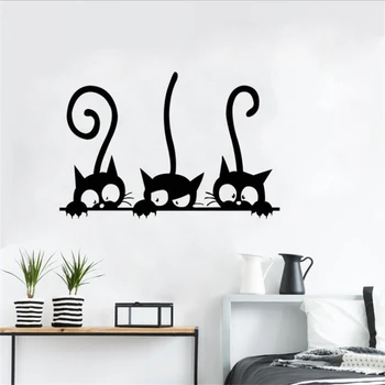 

Creative monochrome three kitten stickers home decoration wall decoration wall stickers for kids rooms Environmental PVC