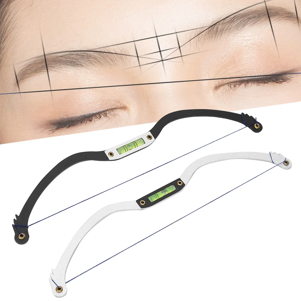 New Microblading Line Marker Ruler With Coil Dropper Cotton Sliver Eyebrow Tattoo Positioning Tool Permanent Makeup Supplies metal eyebrow positioning semi permanent line ruler horizontal marking arcuate ruler microblading level eyebrow tattoo brow rule