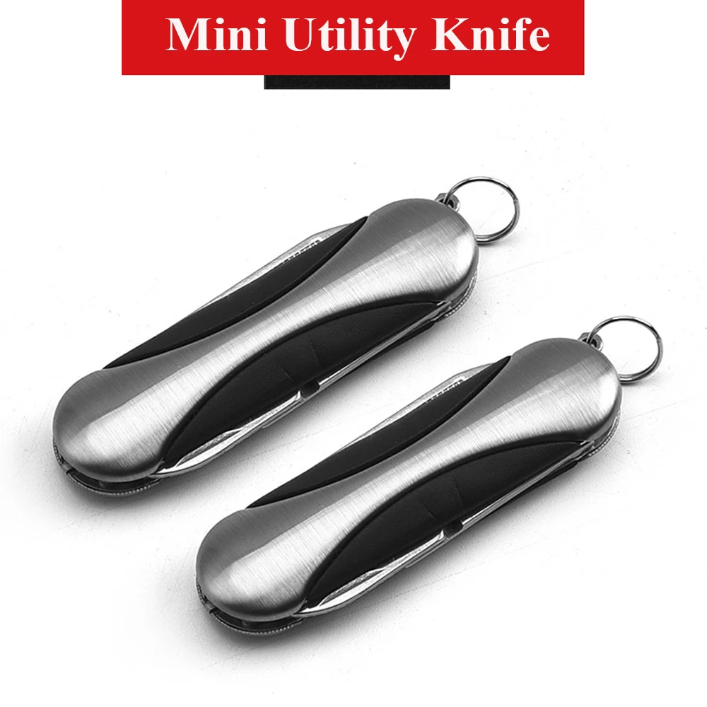 Description Picture 2 of itemMini Pocket Folding Knife Kawaii Stationery Cute Scissors Swiss Keychain Utility Knife EDC Tools Box Cutter Fixed Blade Knife